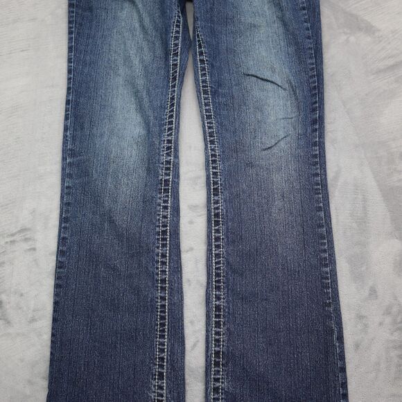 VSH Pants Womens 8 Blue Mid Rise Bootcut Flat Front Button Zip Denim Jeans - Picture 12 of 16